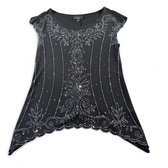 dressbarn Tops - Whimsygoth Black Beaded Blouse